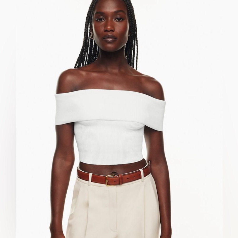Aritzia Babaton off the shoulder sculpt knit top